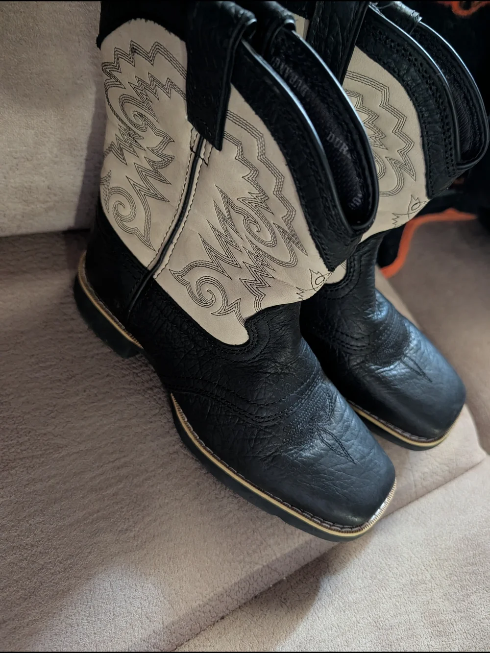 Durango Black and Cream Kids Western Boots